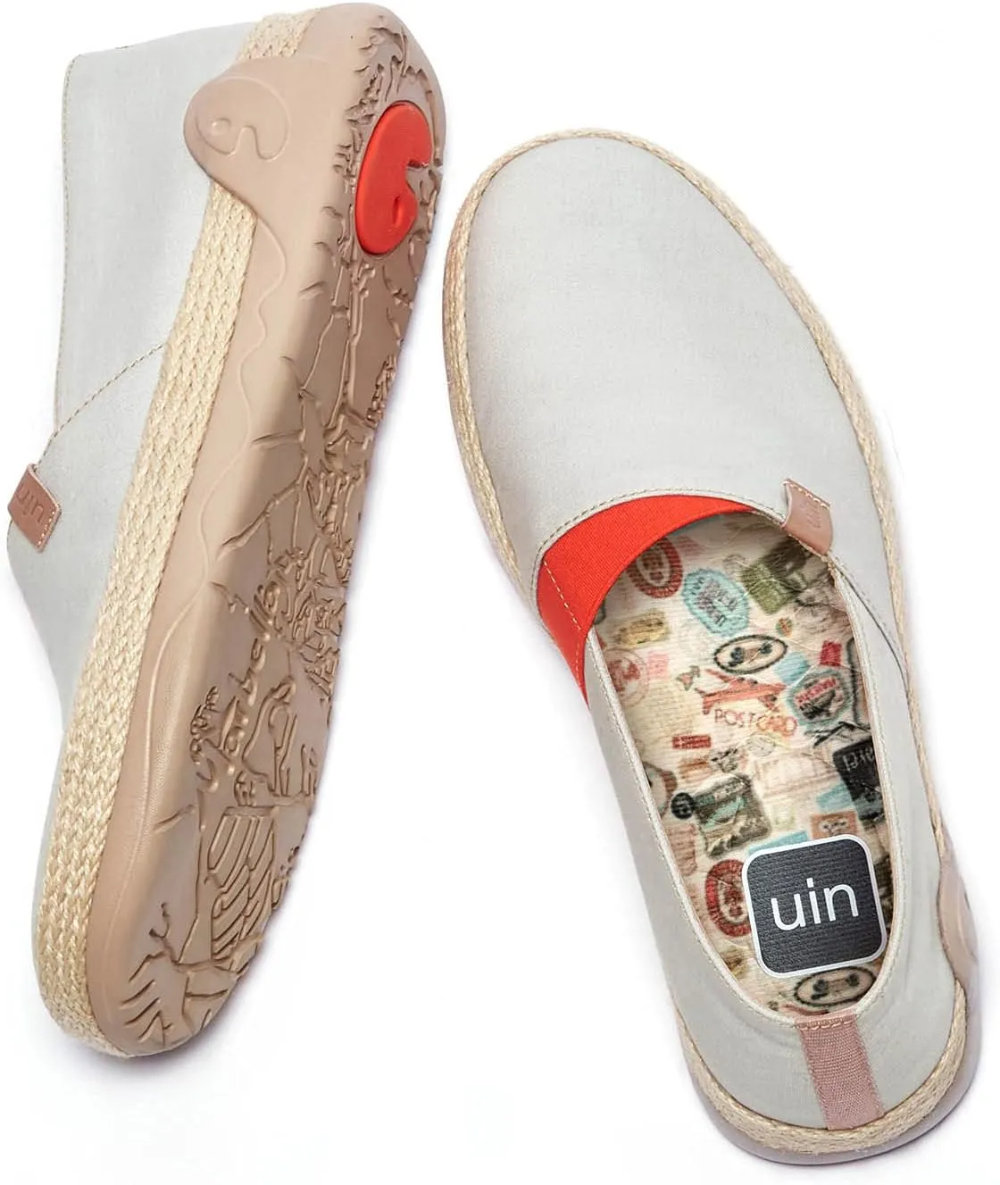 UIN Men's Espadrilles Slip OnsLightweight Walking Casual Loafers Comfortable Art Painted Travel Shoes Marbella Series