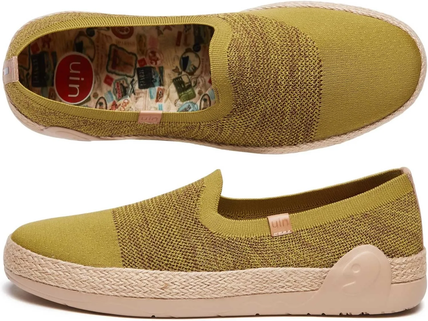 UIN Men's Espadrilles Slip OnsLightweight Walking Casual Loafers Comfortable Art Painted Travel Shoes Marbella Series