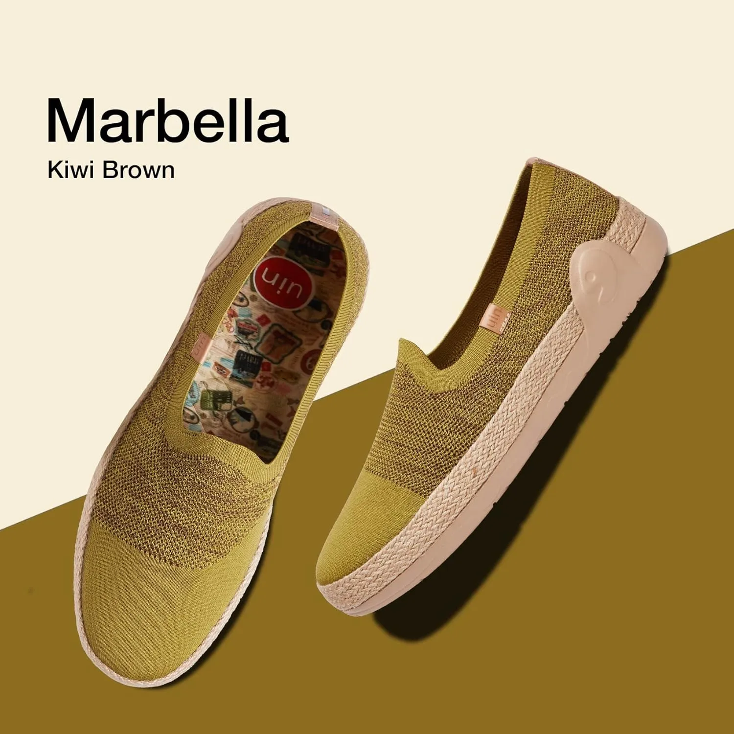 UIN Men's Espadrilles Slip OnsLightweight Walking Casual Loafers Comfortable Art Painted Travel Shoes Marbella Series