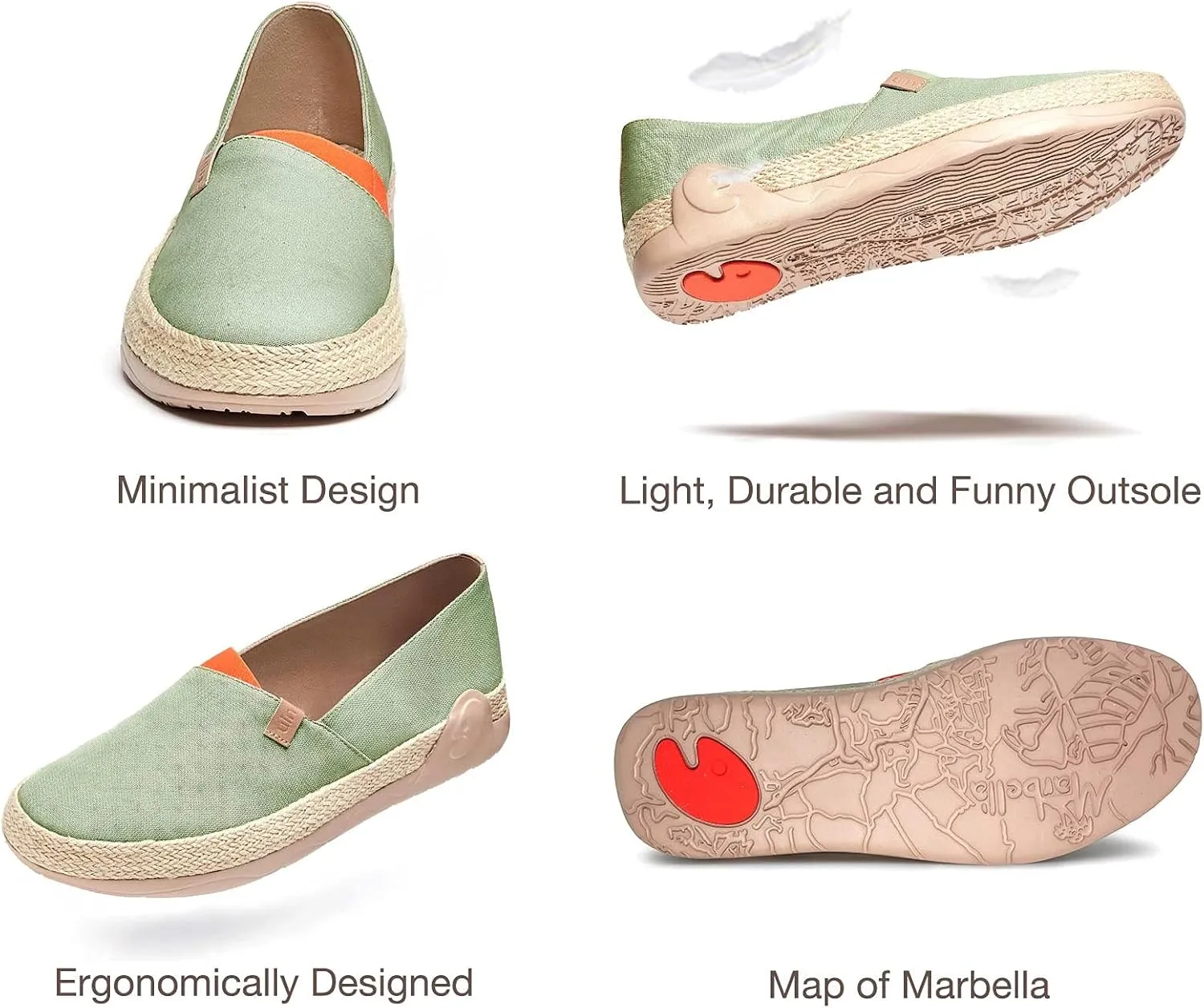 UIN Men's Espadrilles Slip OnsLightweight Walking Casual Loafers Comfortable Art Painted Travel Shoes Marbella Series