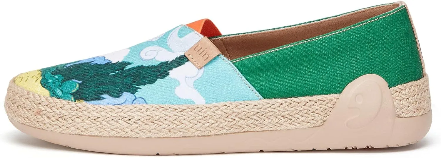 UIN Men's Espadrilles Slip OnsLightweight Walking Casual Loafers Comfortable Art Painted Travel Shoes Marbella Series