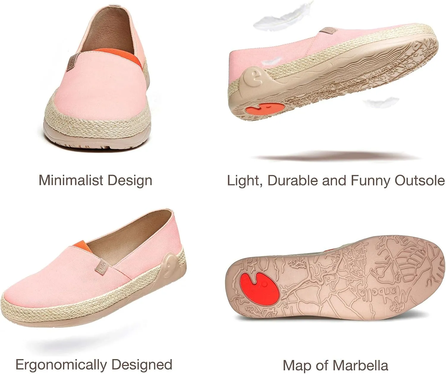 UIN Women's Espadrilles Slip Ons Knitted Lightweight Walking Casual Loafers Comfortable Art Painted Travel Shoes Marbella II