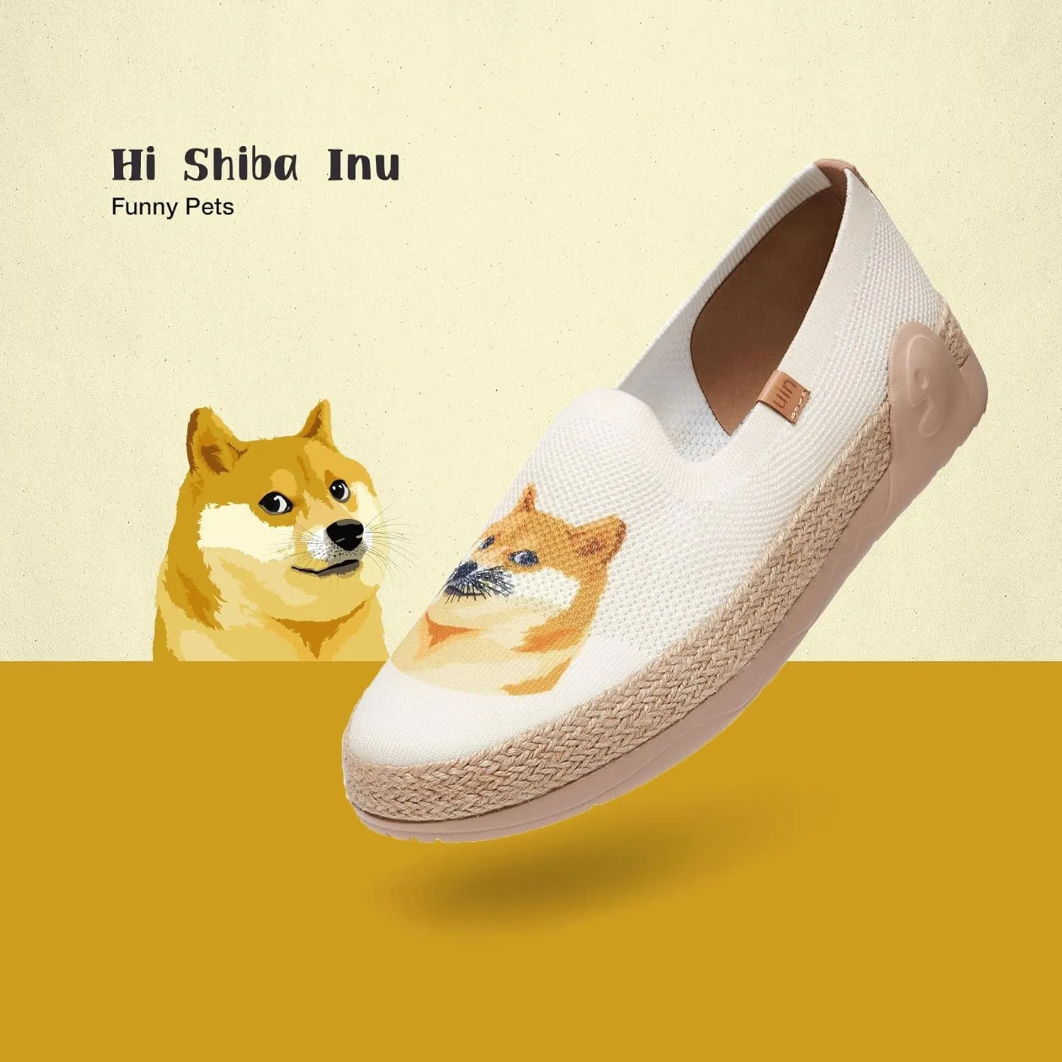UIN Women's Espadrilles Slip Ons Knitted Lightweight Walking Casual Loafers Comfortable Art Painted Travel Shoes Marbella II