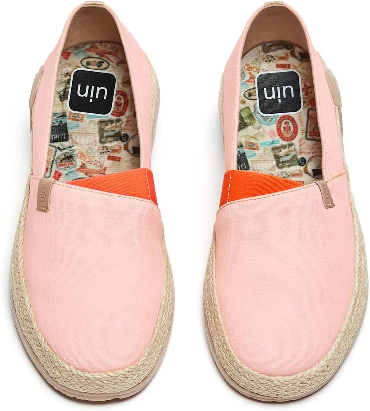UIN Women's Espadrilles Slip Ons Knitted Lightweight Walking Casual Loafers Comfortable Art Painted Travel Shoes Marbella II