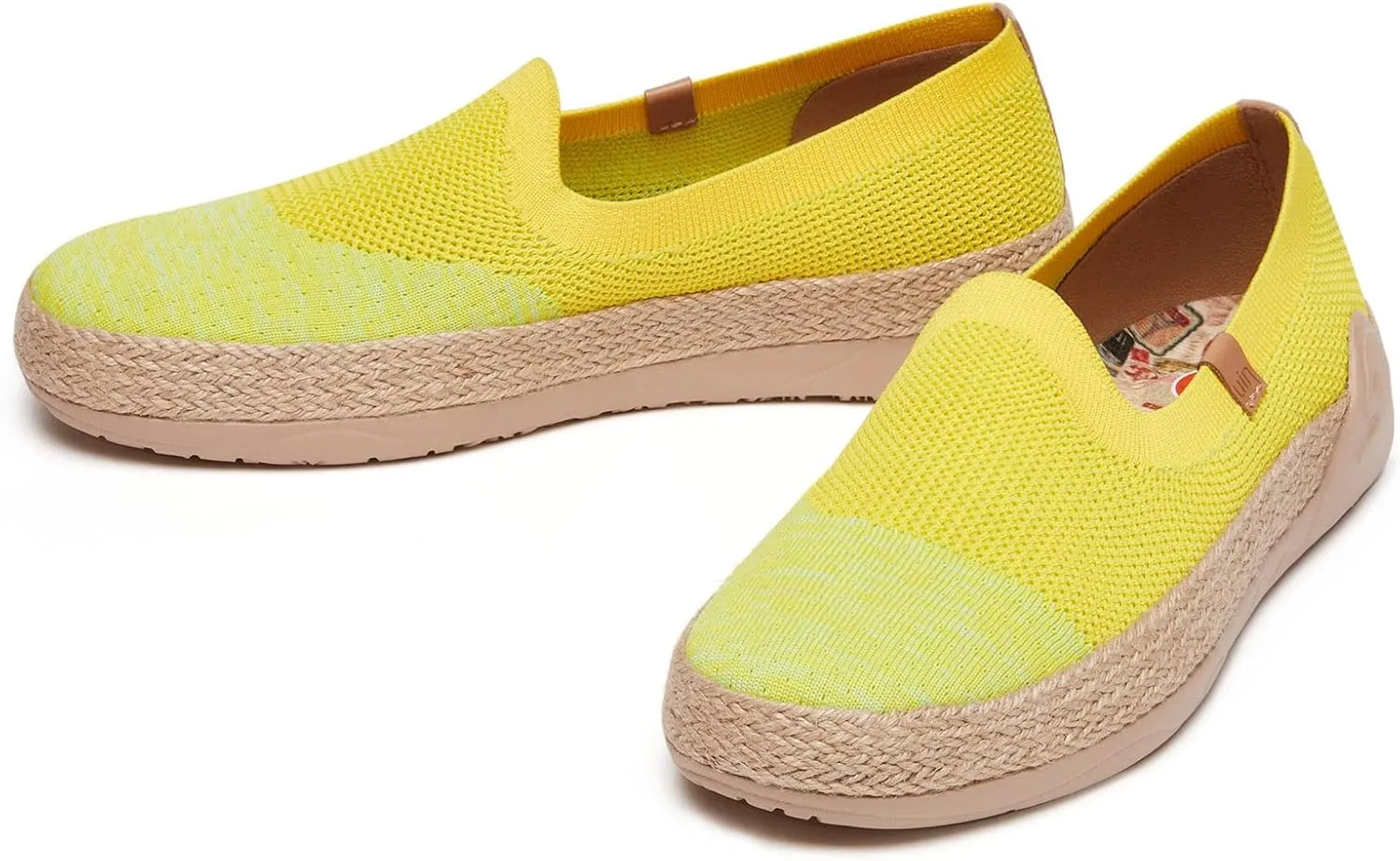 UIN Women's Espadrilles Slip Ons Knitted Lightweight Walking Casual Loafers Comfortable Art Painted Travel Shoes Marbella II
