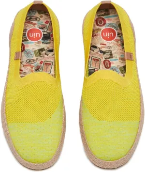 UIN Women's Espadrilles Slip Ons Knitted Lightweight Walking Casual Loafers Comfortable Art Painted Travel Shoes Marbella II
