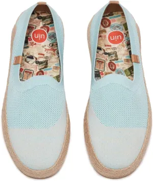 UIN Women's Espadrilles Slip Ons Knitted Lightweight Walking Casual Loafers Comfortable Art Painted Travel Shoes Marbella II