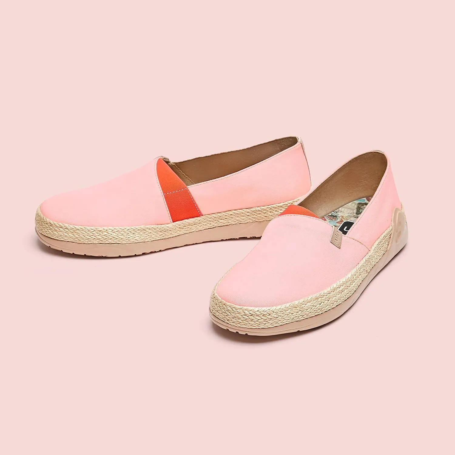 UIN Women's Espadrilles Slip Ons Knitted Lightweight Walking Casual Loafers Comfortable Art Painted Travel Shoes Marbella II