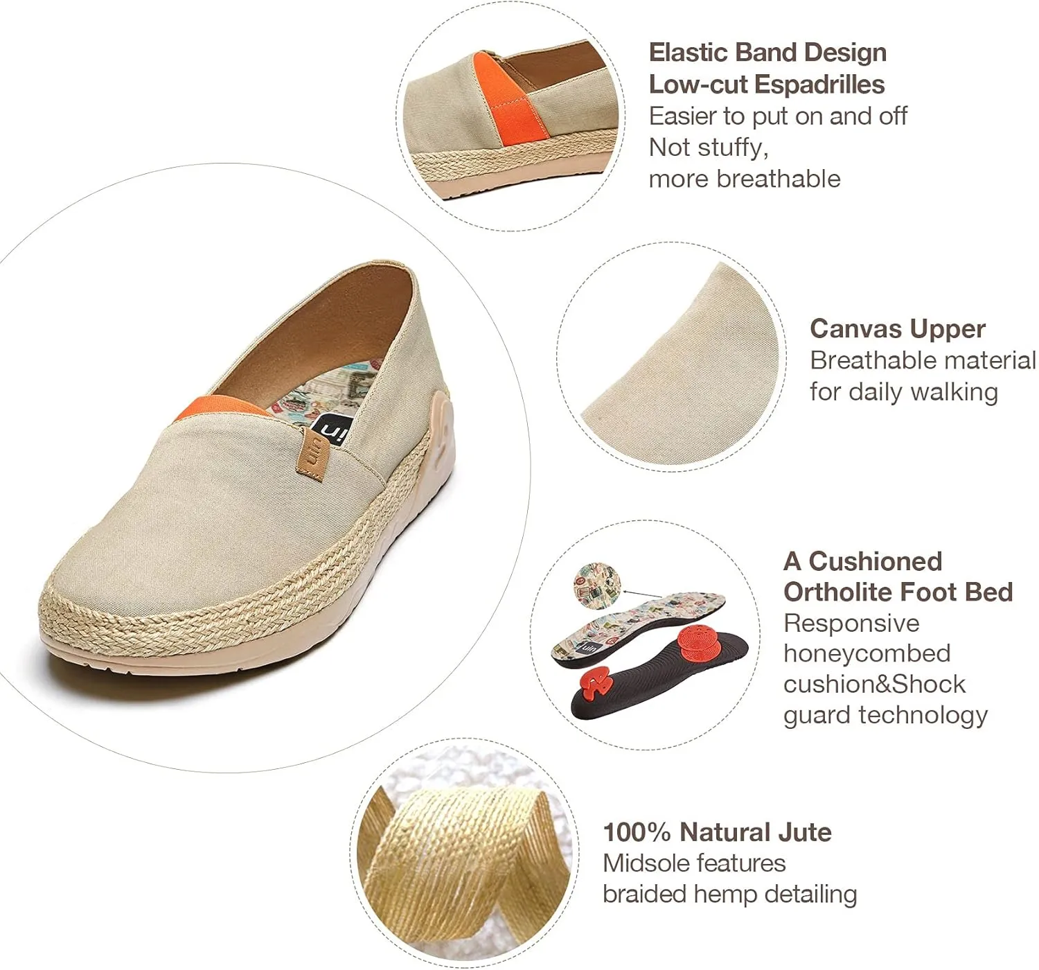 UIN Women's Espadrilles Slip Ons Knitted Lightweight Walking Casual Loafers Comfortable Art Painted Travel Shoes Marbella II
