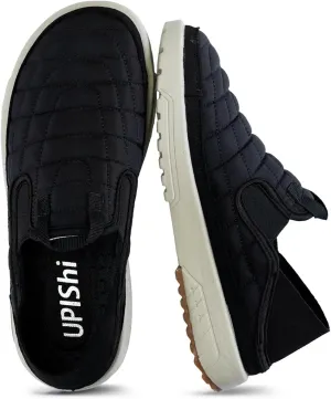 UPIShi Mens Arch Support Slip On Loafers Orthopedic Casual Sneakers for Plantar Fasciitis Indoor Outdoor House Slippers Walking Shoes for Pain Relief