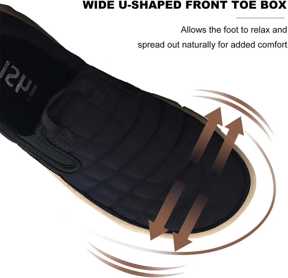 UPIShi Mens Arch Support Slip On Loafers Orthopedic Casual Sneakers for Plantar Fasciitis Indoor Outdoor House Slippers Walking Shoes for Pain Relief