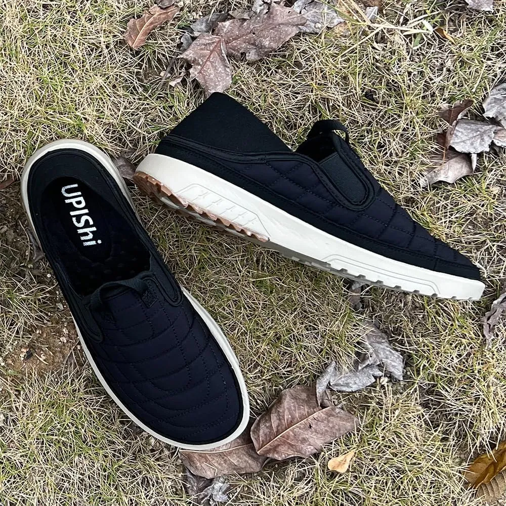 UPIShi Mens Arch Support Slip On Loafers Orthopedic Casual Sneakers for Plantar Fasciitis Indoor Outdoor House Slippers Walking Shoes for Pain Relief