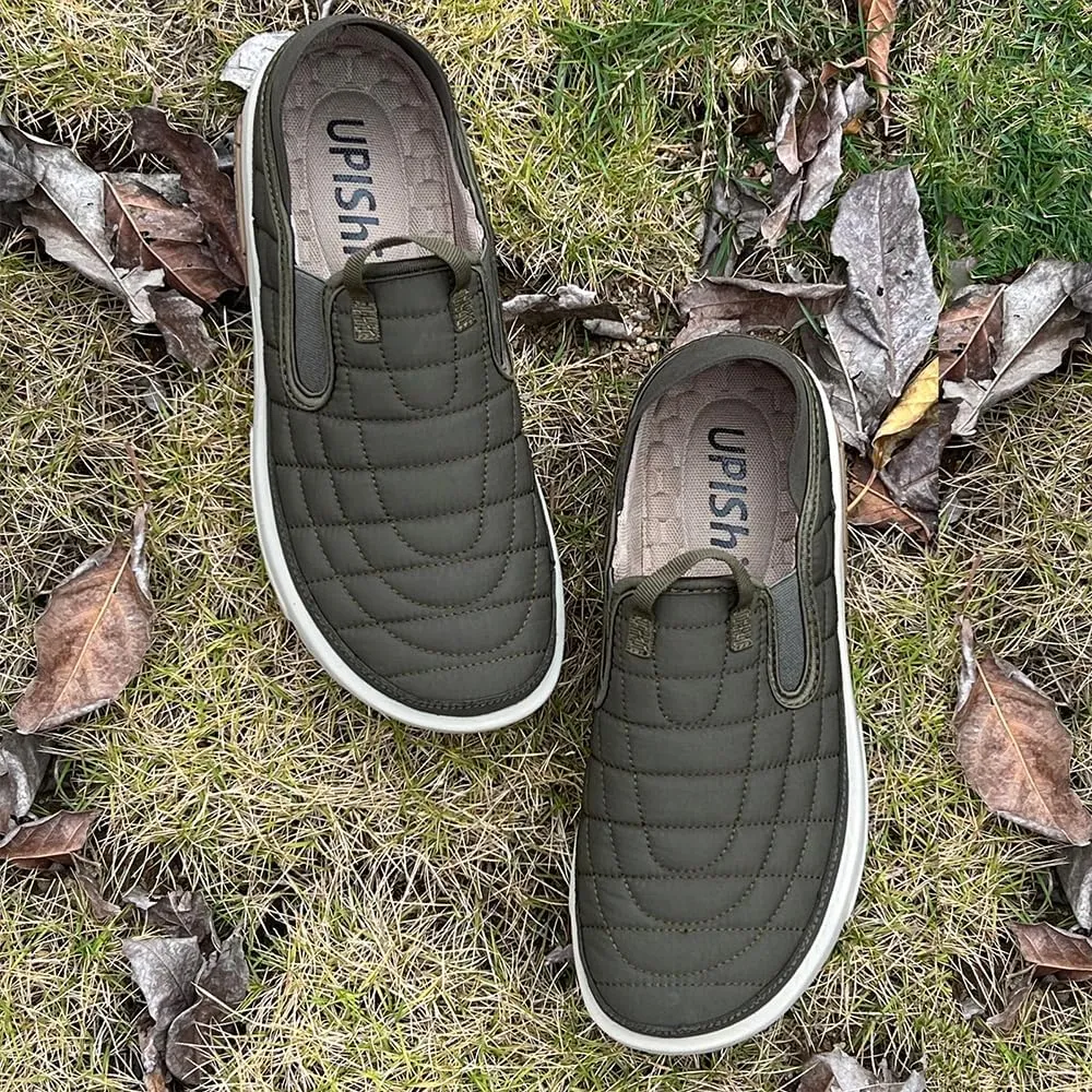 UPIShi Mens Arch Support Slip On Loafers Orthopedic Casual Sneakers for Plantar Fasciitis Indoor Outdoor House Slippers Walking Shoes for Pain Relief