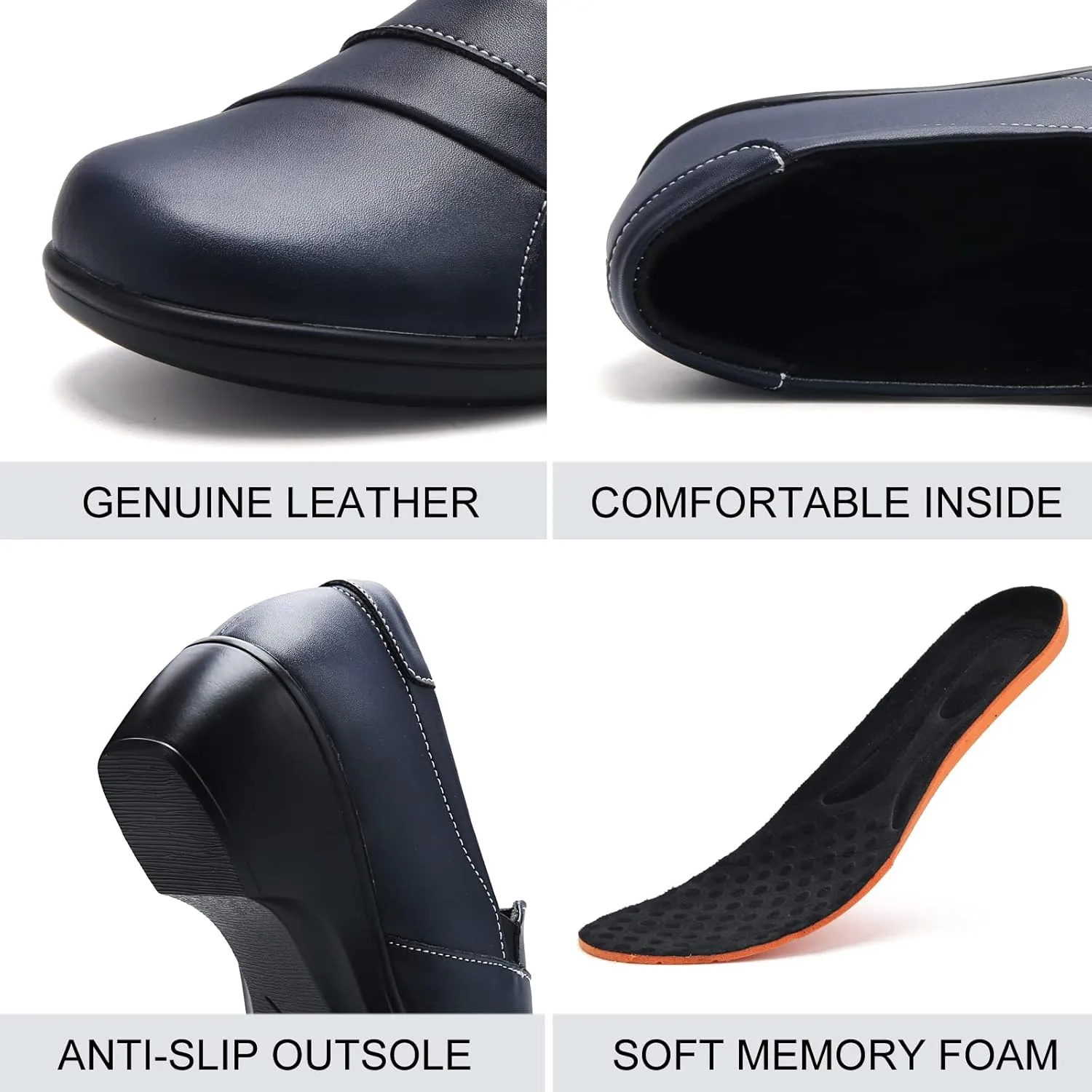 UZB Loafers for Women Dress Shoes Low Heel Slip On Shoes Casual Work Office Dressy Shoes