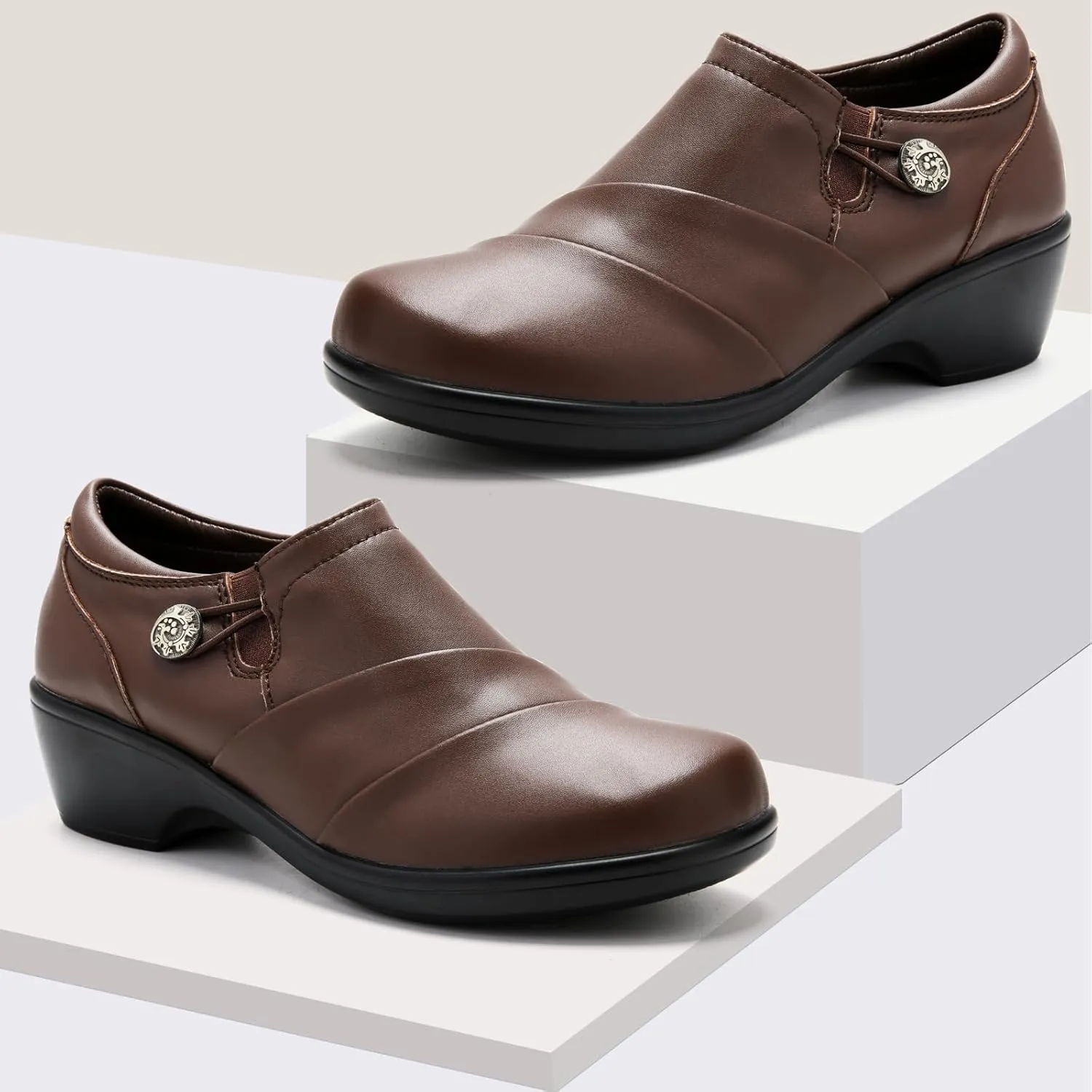 UZB Loafers for Womens Comfort Dressy Low Heel Office Work Shoes