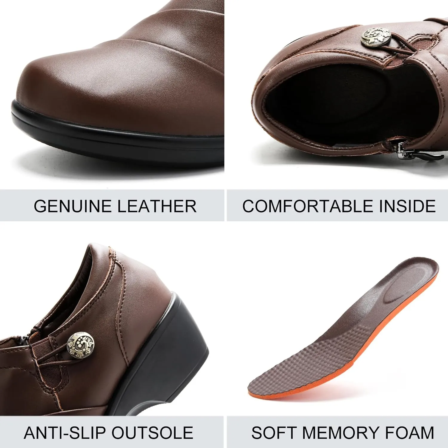 UZB Loafers for Womens Comfort Dressy Low Heel Office Work Shoes