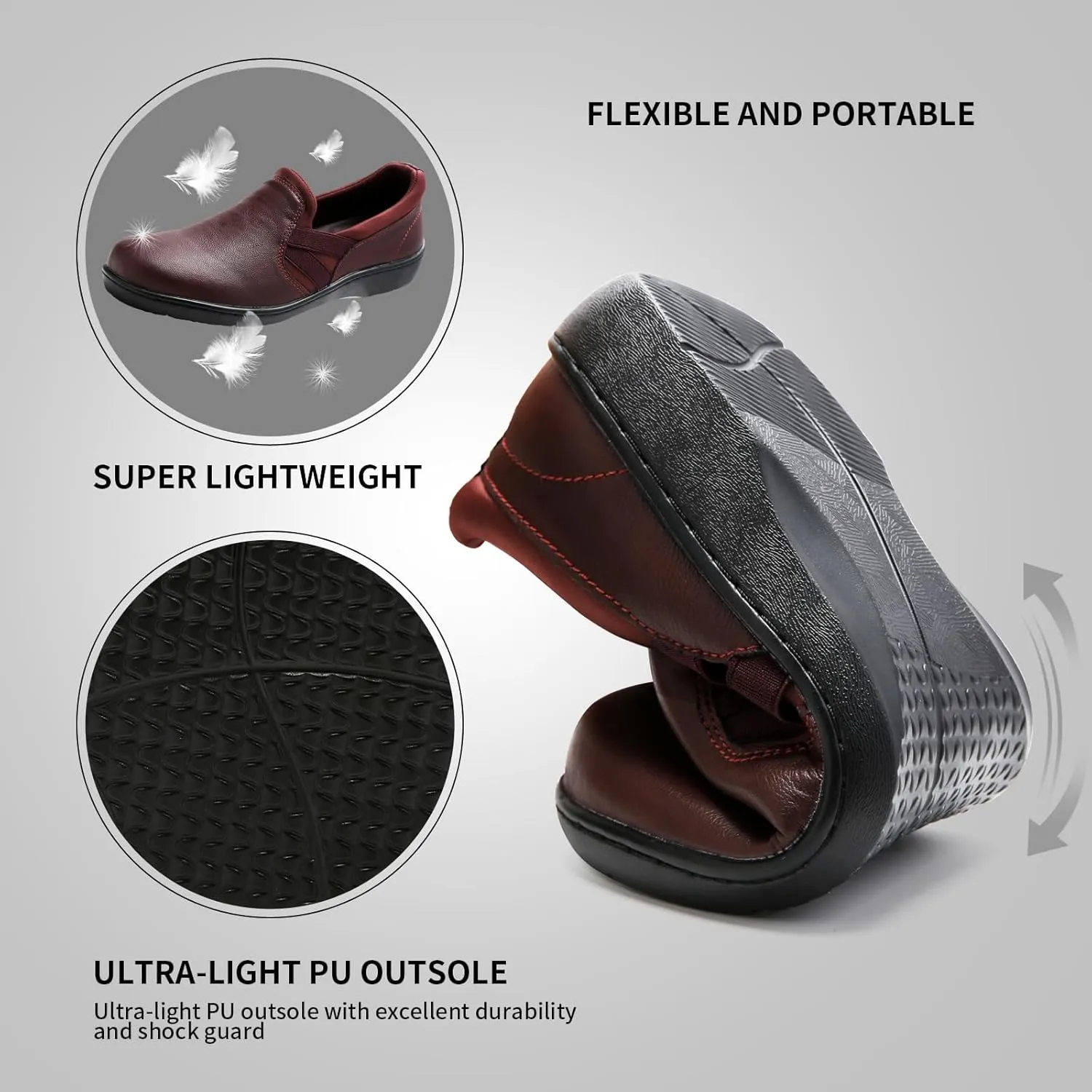 UZB Orthopedic Loafers for Women Slip on Shoes Comfortable Casual Dress Shoes with Memory Foam
