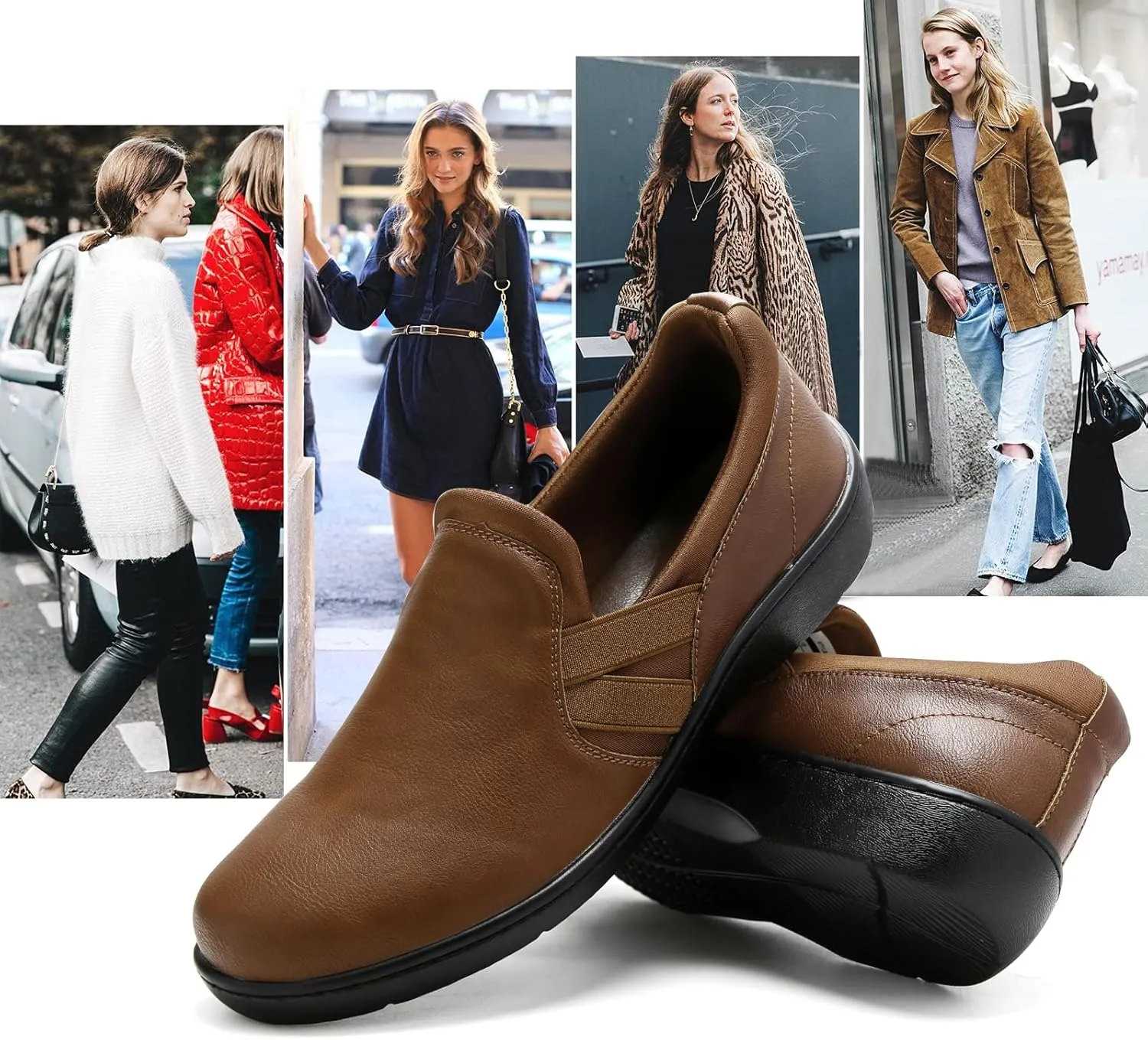 UZB Orthopedic Loafers for Women Slip on Shoes Comfortable Casual Dress Shoes with Memory Foam