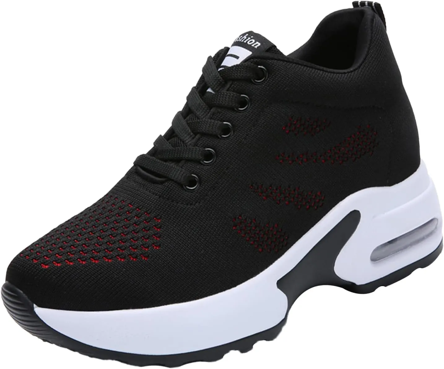 VIFOCUS Women's Hidden Height Wedge Sneakers,Lightweight Comfort Breathe Mesh Air Cushion Casual Lace Up Walking Platform Shoes