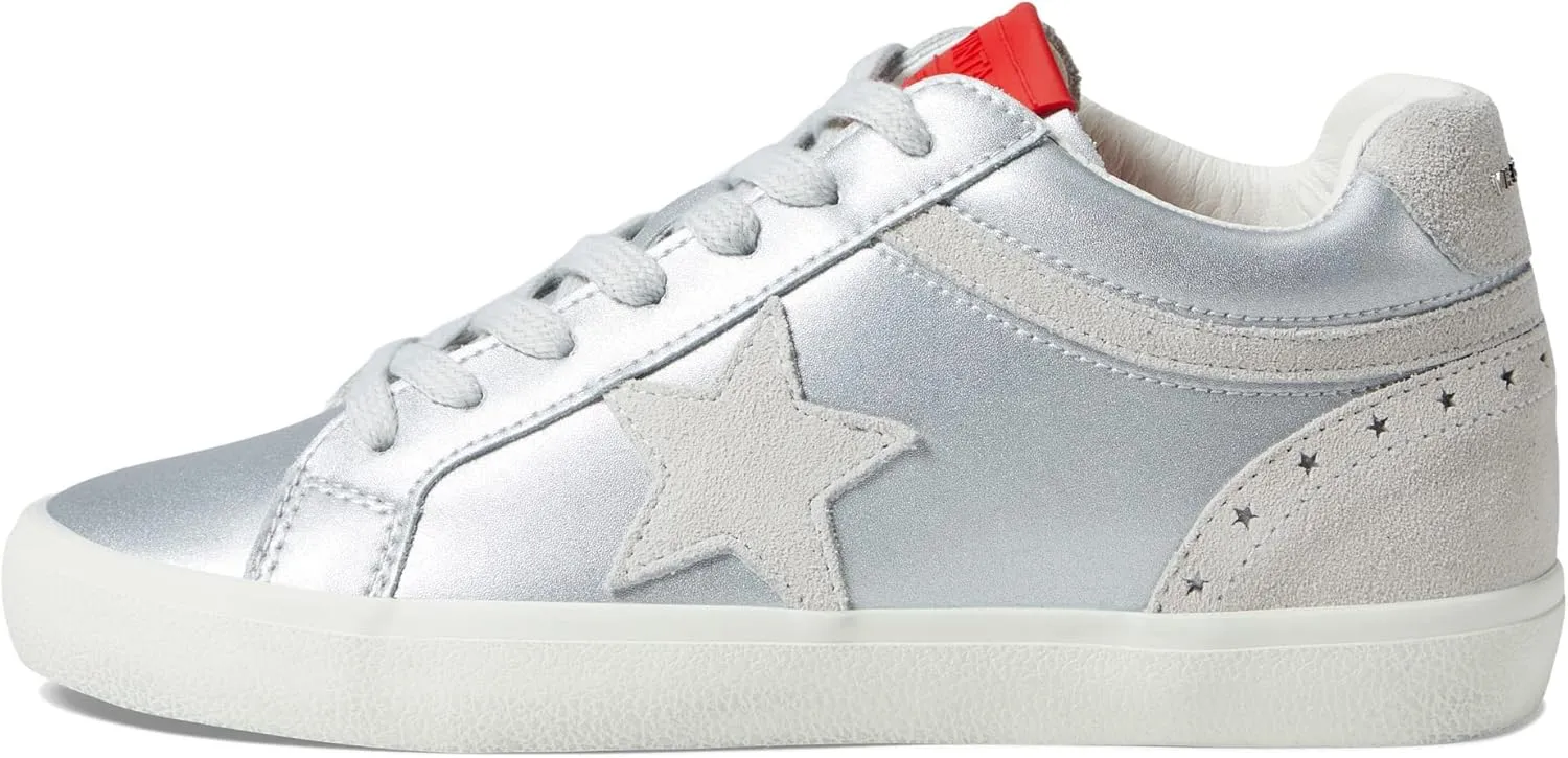 Vintage Havana Womens Bounce Metallic Glitter Lace Up Sneakers Shoes Casual - Pink, Silver, White