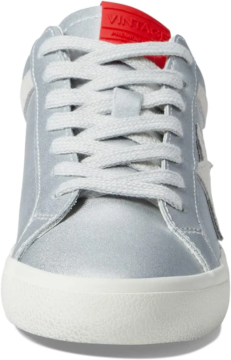 Vintage Havana Womens Bounce Metallic Glitter Lace Up Sneakers Shoes Casual - Pink, Silver, White