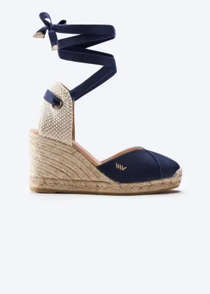 Viscata Culip Canvas Womens Laceup Wedge Espadrilles 3 ½ ” Natural Jute Heel. Closed Toe Wedges for Women Made of 100% Organic Canvas and with a Stunning V-Cut Toe. Inner Leather, Comfort Shoes