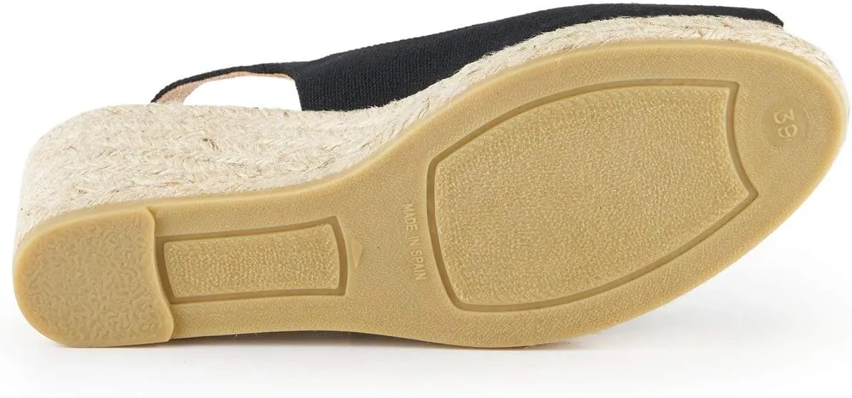 VISCATA Gavina Canvas Slingback Wedge with Ankle Strap Handmade 2 ½” Heel Women's Sandals with Breathable Organic Cotton Canvas and 100% Natural Jute Midsole for all Casual Occasions