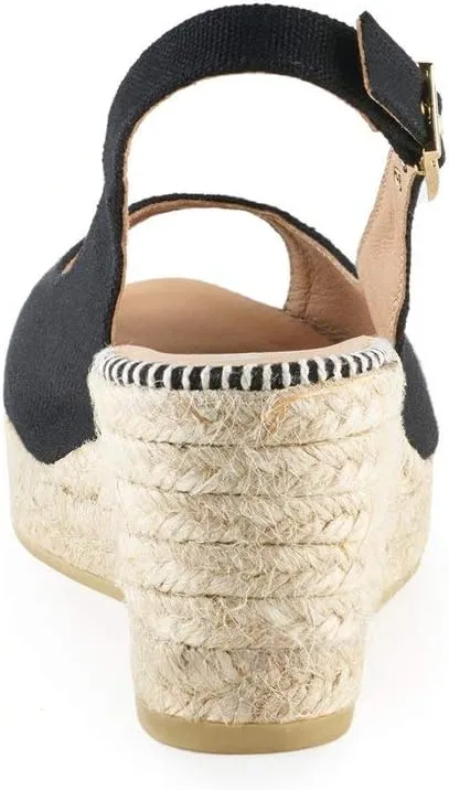 VISCATA Gavina Canvas Slingback Wedge with Ankle Strap Handmade 2 ½” Heel Women's Sandals with Breathable Organic Cotton Canvas and 100% Natural Jute Midsole for all Casual Occasions