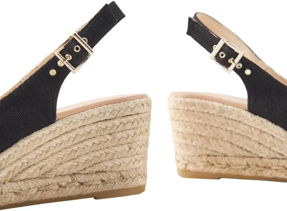 VISCATA Gavina Canvas Slingback Wedge with Ankle Strap Handmade 2 ½” Heel Women's Sandals with Breathable Organic Cotton Canvas and 100% Natural Jute Midsole for all Casual Occasions