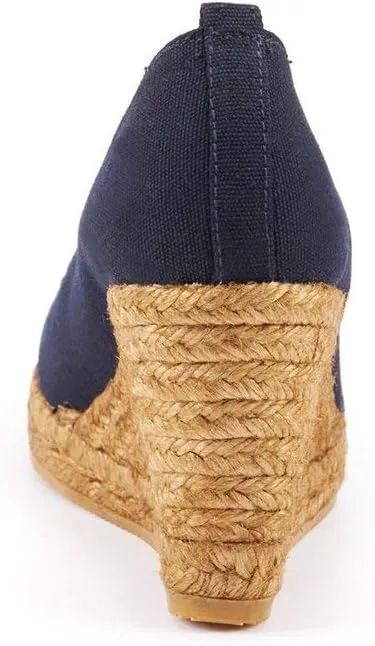 Viscata Marquesa Espadrille Canvas Wedges Spain Handmade 3 ½” Heel Women's Pumps with Breathable Organic Cotton Canvas and 100% Natural Jute Midsole for All Occasions: Casual, Work, Party