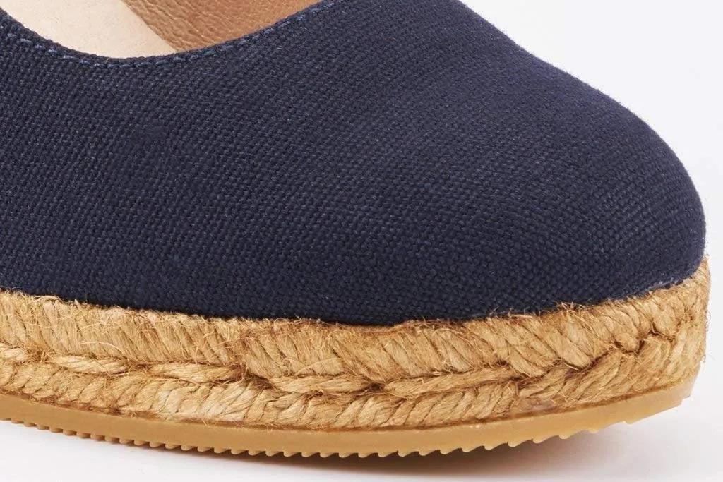 Viscata Marquesa Espadrille Canvas Wedges Spain Handmade 3 ½” Heel Women's Pumps with Breathable Organic Cotton Canvas and 100% Natural Jute Midsole for All Occasions: Casual, Work, Party