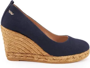 Viscata Marquesa Espadrille Canvas Wedges Spain Handmade 3 ½” Heel Women's Pumps with Breathable Organic Cotton Canvas and 100% Natural Jute Midsole for All Occasions: Casual, Work, Party