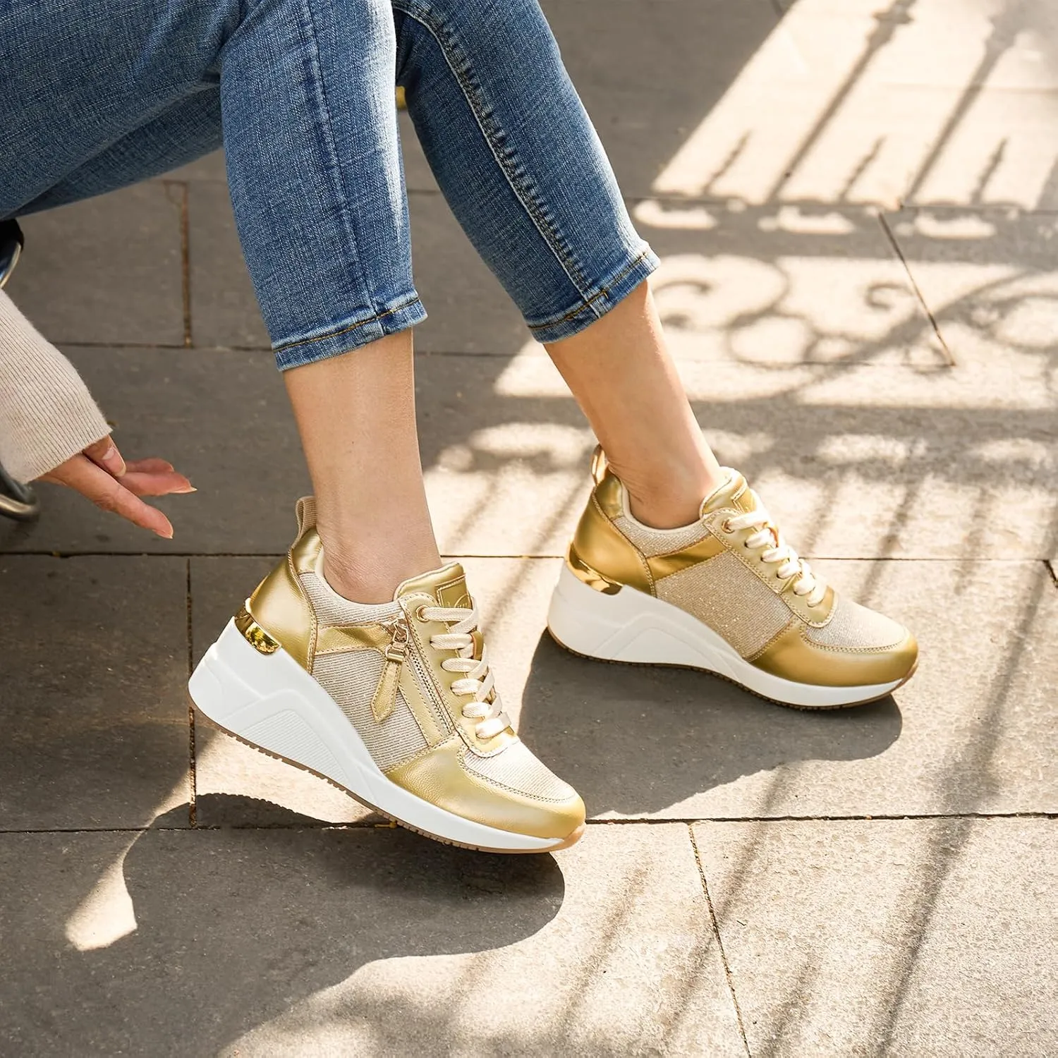 Viscozzy High Heel Wedge Sneakers for Women
