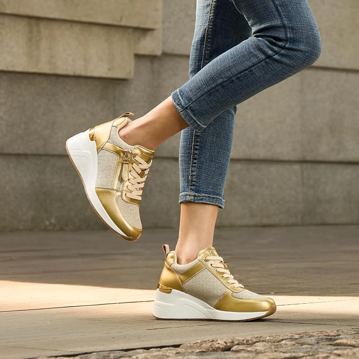 Viscozzy High Heel Wedge Sneakers for Women