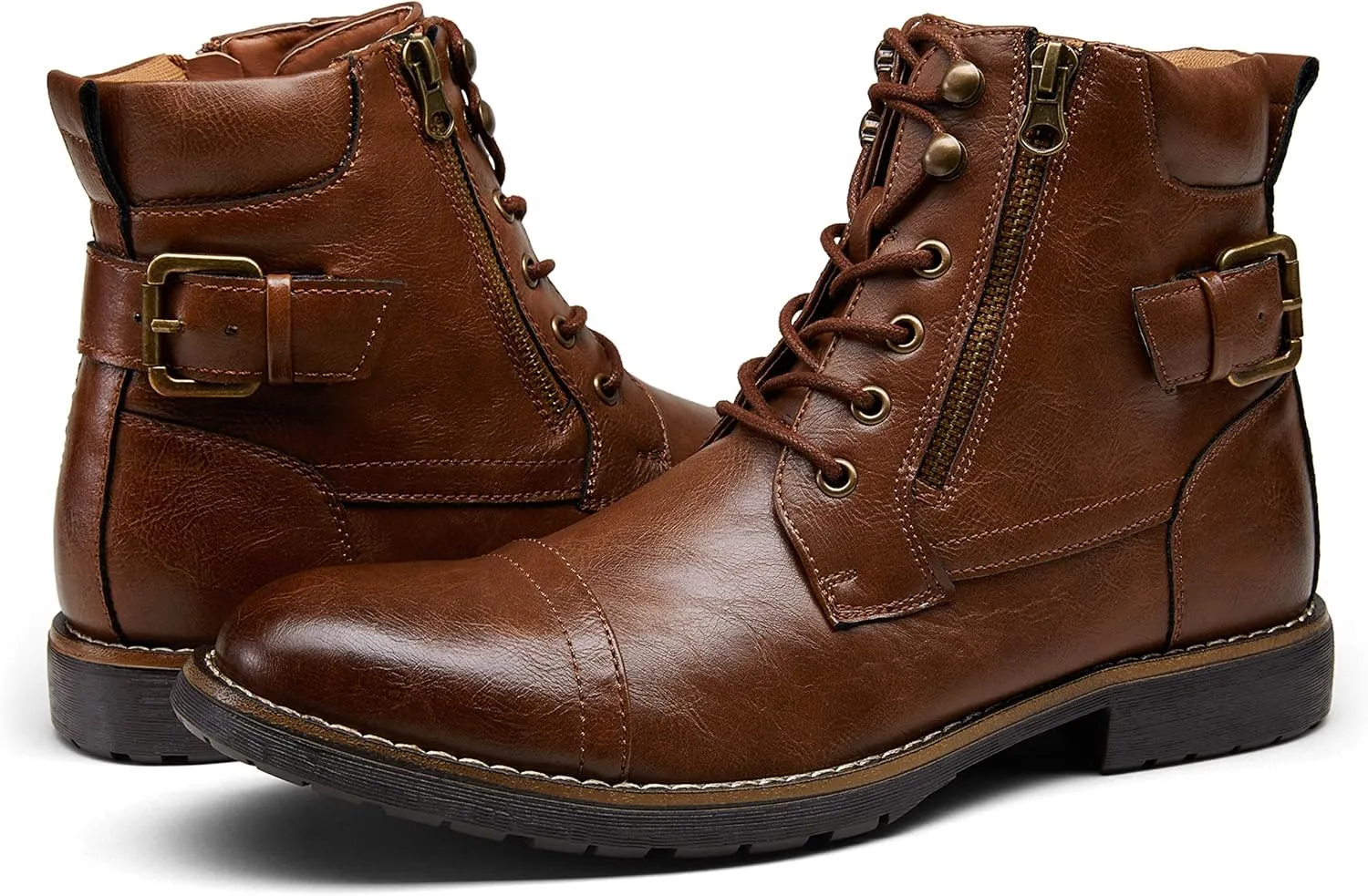 Vostey Men's Boots Boots for Men Casual Boots Motorcycle Combat Ankle Dress Boots Mens