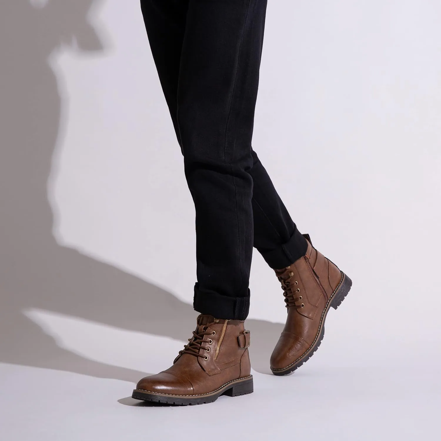 Vostey Men's Boots Boots for Men Casual Boots Motorcycle Combat Ankle Dress Boots Mens