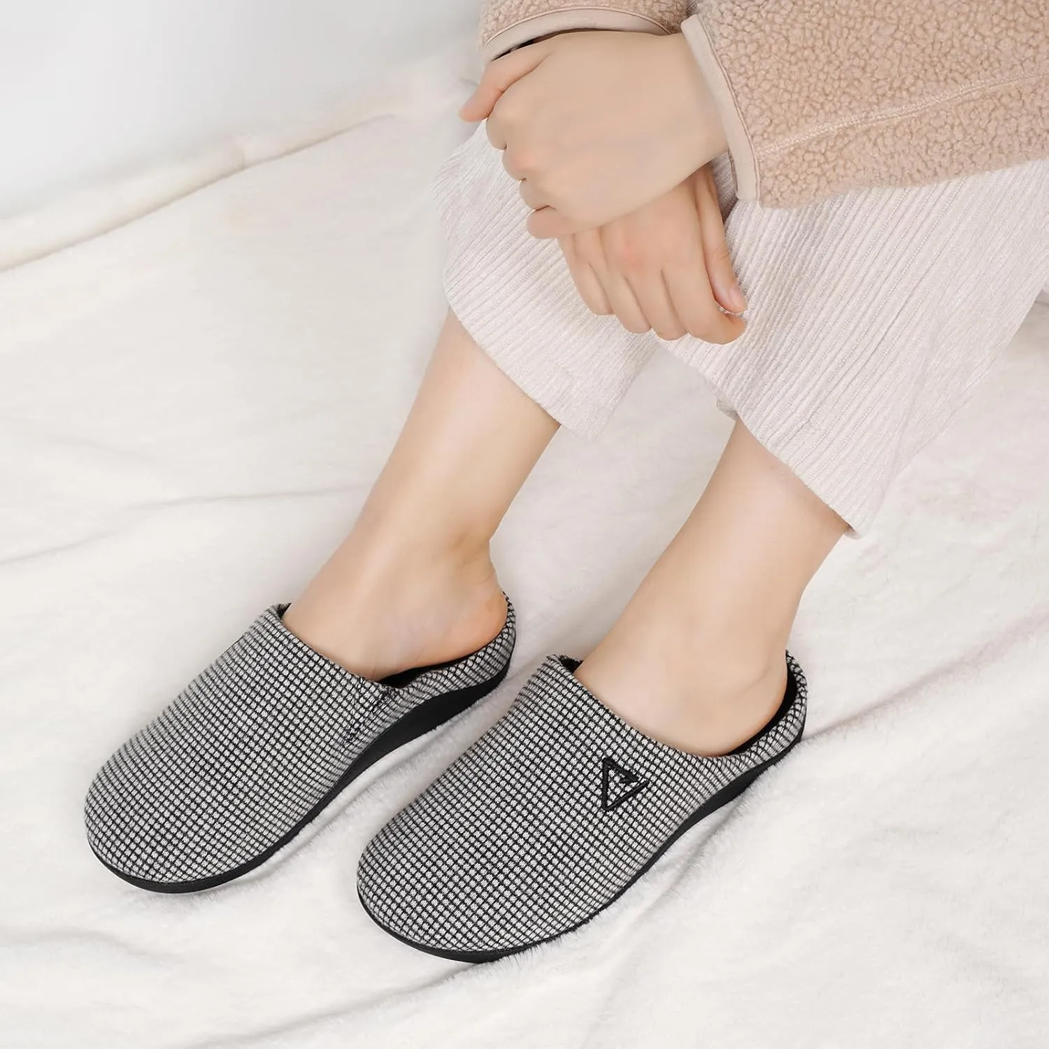 V.Step Orthotic Slippers with Arch Support, Orthopedic House Slipper for Men Women Plantar Fasciitis Flat Foot Upgrade, Grey