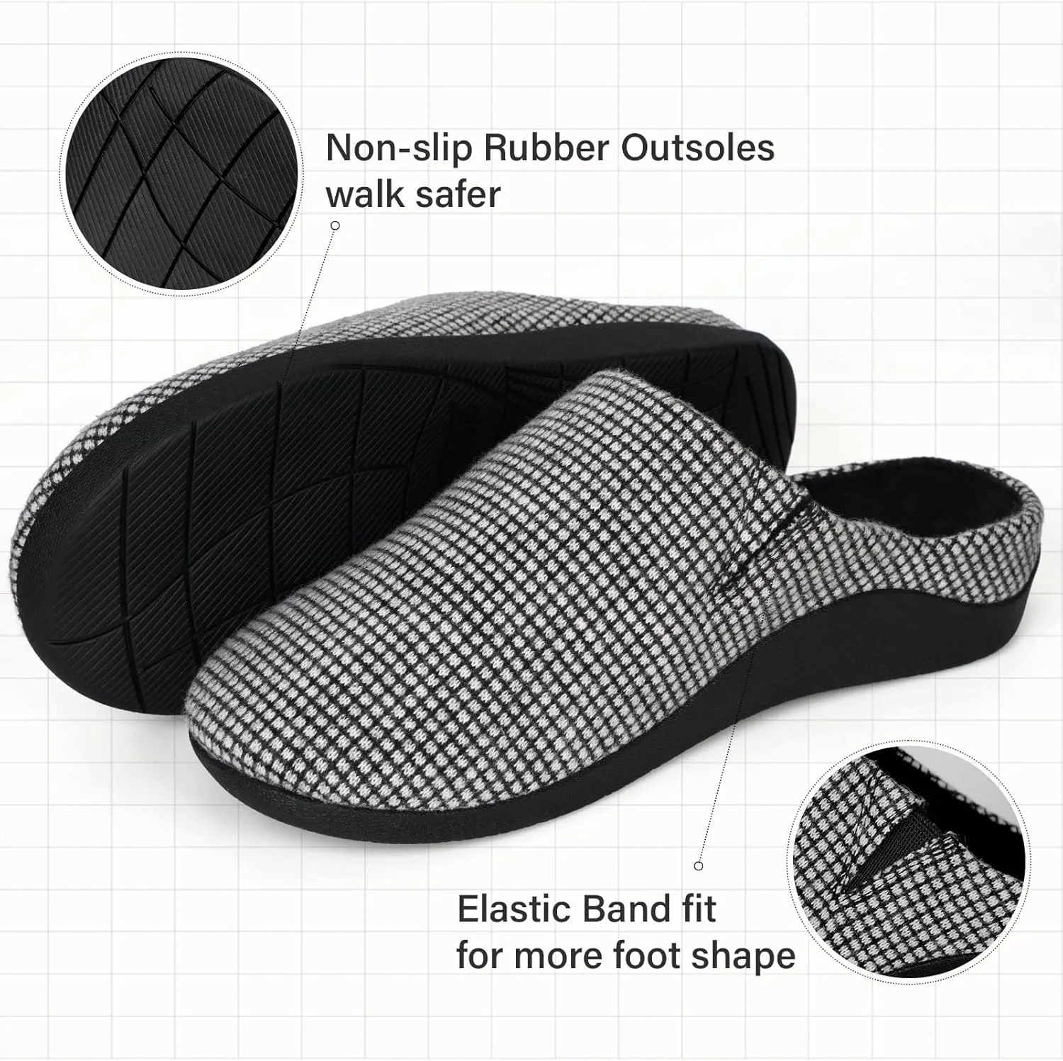 V.Step Orthotic Slippers with Arch Support, Orthopedic House Slipper for Men Women Plantar Fasciitis Flat Foot Upgrade, Grey