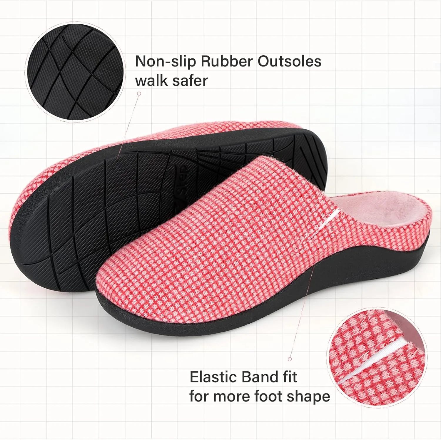 V.Step Orthotic Slippers with Arch Support, Orthopedic House Slipper for Men Women Plantar Fasciitis Flat Foot Upgrade, Grey