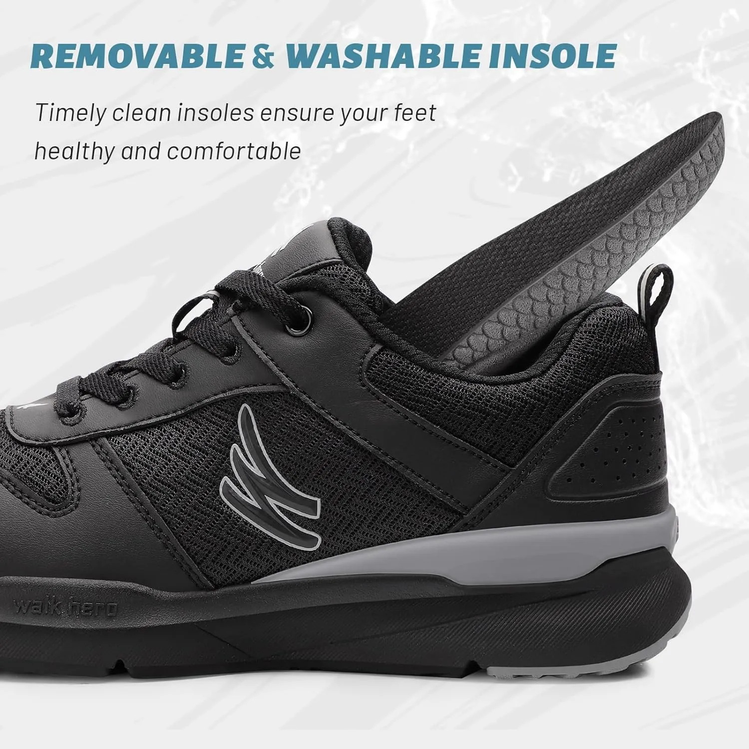 Walking Shoes for Men with Arch Support - Orthopedic Comfortable Sneakers for Plantar Fasciitis - Breathable Non Slip Shoes for Flat Feet & Pain Relief