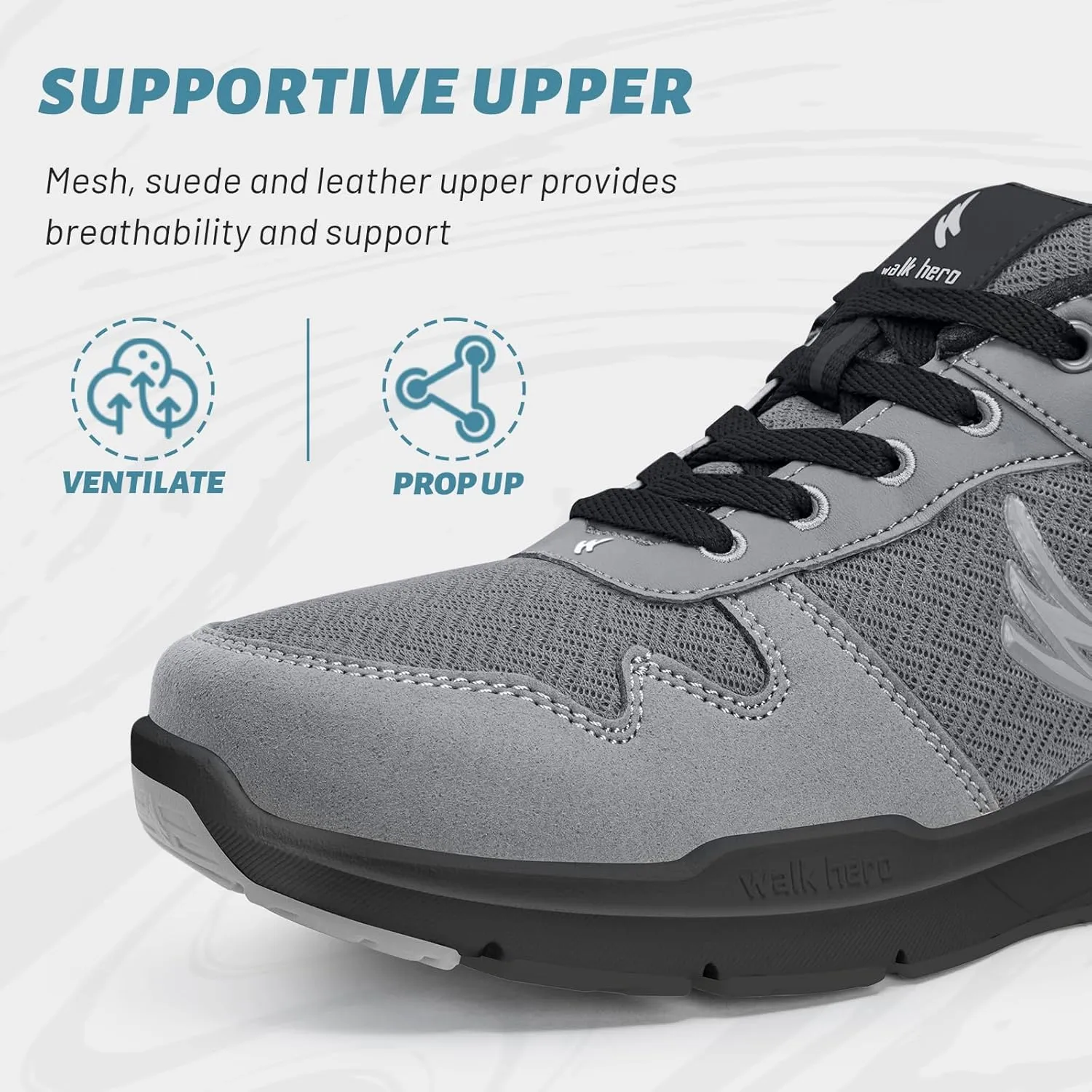 Walking Shoes for Men with Arch Support - Orthopedic Comfortable Sneakers for Plantar Fasciitis - Breathable Non Slip Shoes for Flat Feet & Pain Relief
