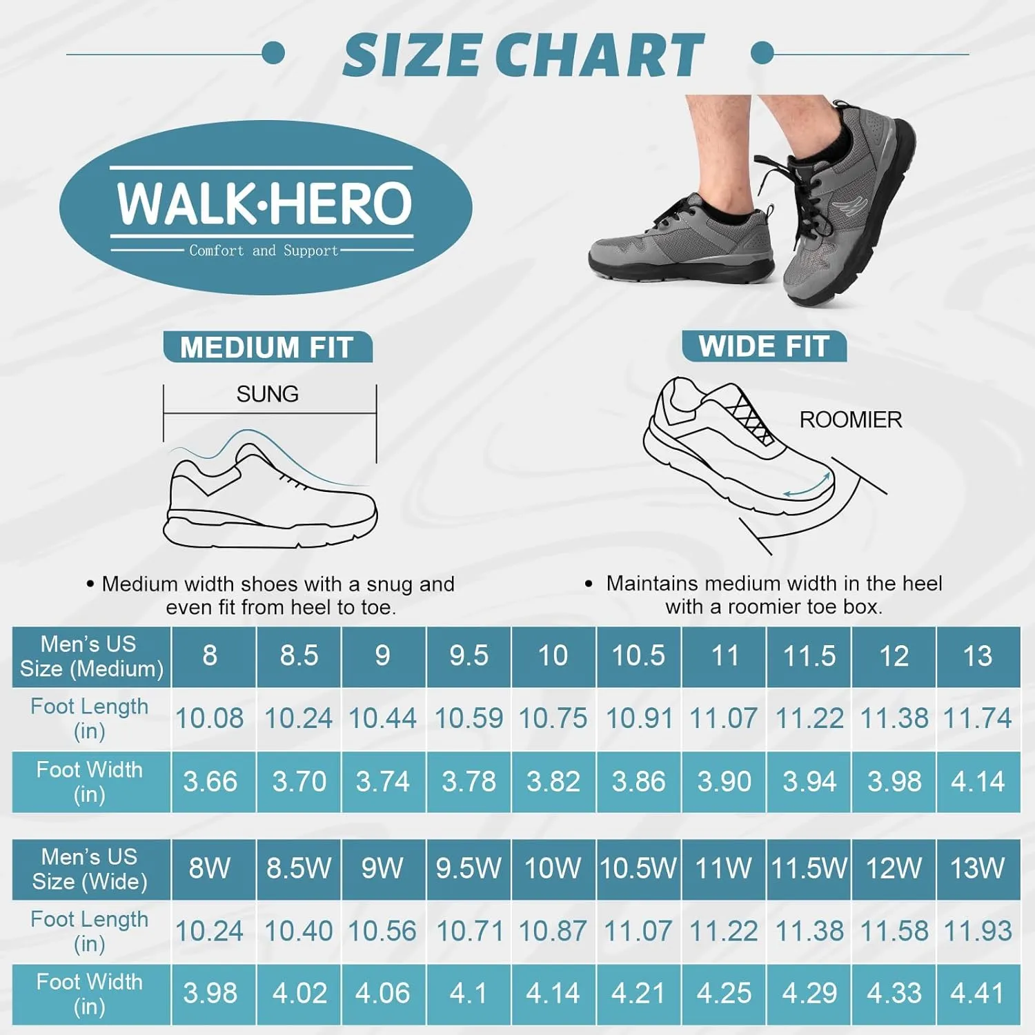 Walking Shoes for Men with Arch Support - Orthopedic Comfortable Sneakers for Plantar Fasciitis - Breathable Non Slip Shoes for Flat Feet & Pain Relief