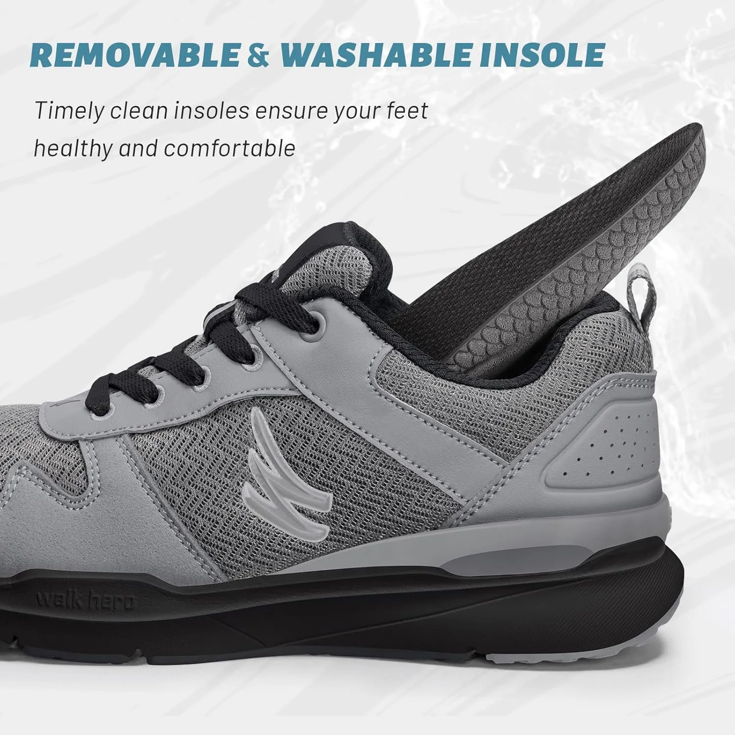 Walking Shoes for Men with Arch Support - Orthopedic Comfortable Sneakers for Plantar Fasciitis - Breathable Non Slip Shoes for Flat Feet & Pain Relief