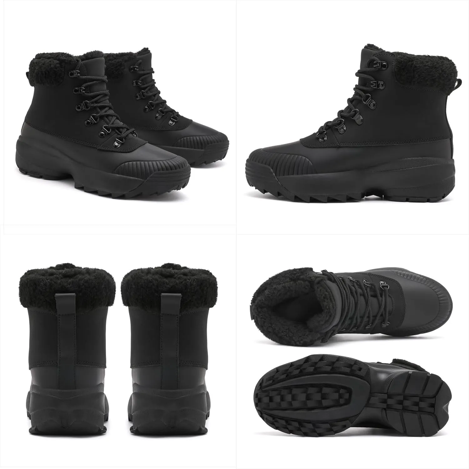 Waterproof Winter Snow Boots for Women丨Insulated-Warm Fur-Lined Booties丨Non-Slip Cushion Outdoor Walking Boots丨Lightweight Comfortable Casual Suede Leather Short Boots