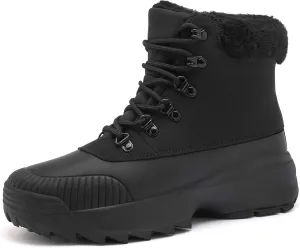 Waterproof Winter Snow Boots for Women丨Insulated-Warm Fur-Lined Booties丨Non-Slip Cushion Outdoor Walking Boots丨Lightweight Comfortable Casual Suede Leather Short Boots