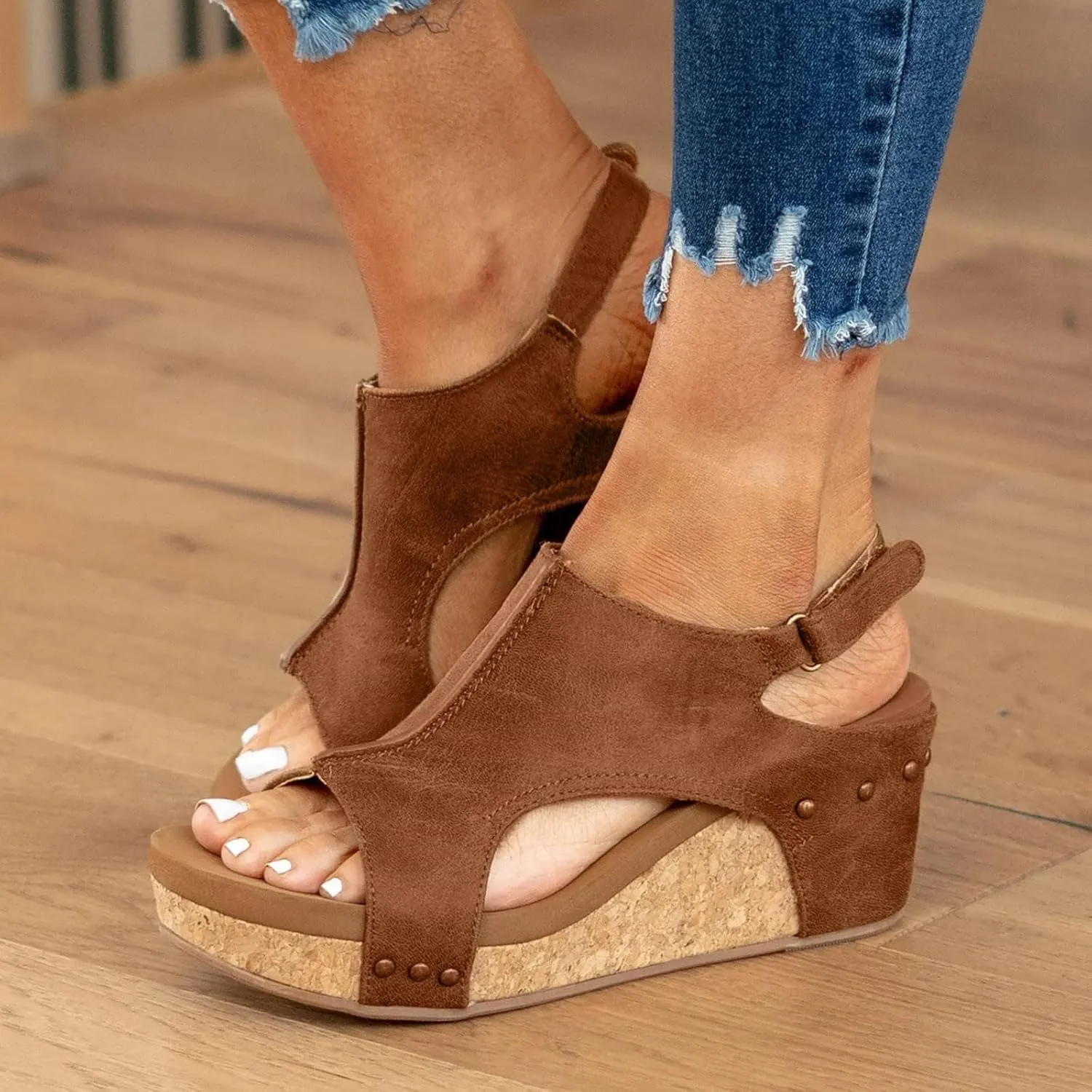 Wedge Sandals for Women 2025,Comfortable Platform Wedges Sandals with Ankle Strap Open Toe Espadrilles Wedge Heels Sandal Dressy,Espadrilles Summer Beach Casual Ladies Trendy Wedges Shoes