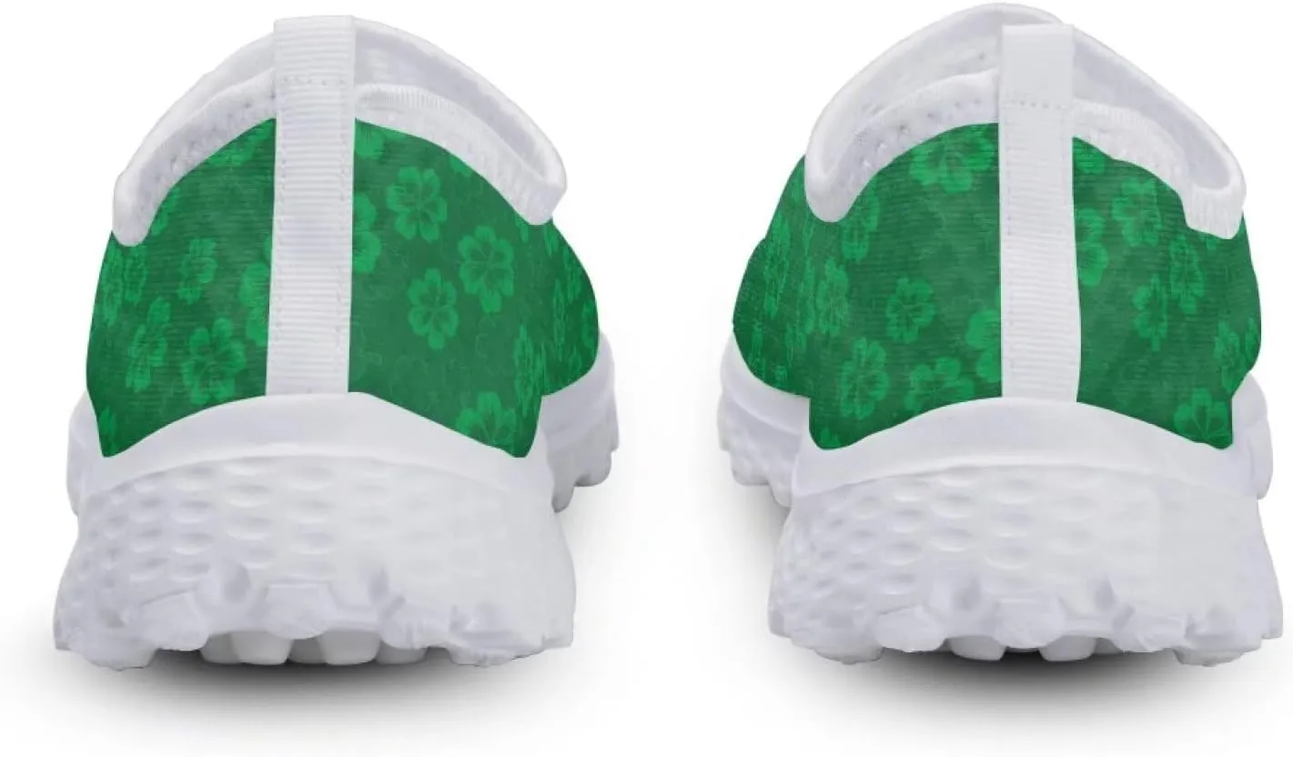 WELLFLYHOM St Patricks Day Shoes for Women Tennis Running Sneakers Slip On Loafers Flat Footwear Size 5.5-11.5