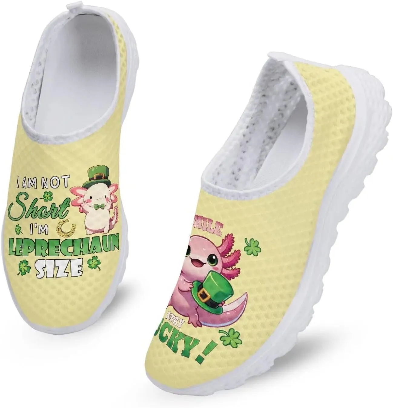WELLFLYHOM St Patricks Day Shoes for Women Tennis Running Sneakers Slip On Loafers Flat Footwear Size 5.5-11.5