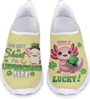 WELLFLYHOM St Patricks Day Shoes for Women Tennis Running Sneakers Slip On Loafers Flat Footwear Size 5.5-11.5