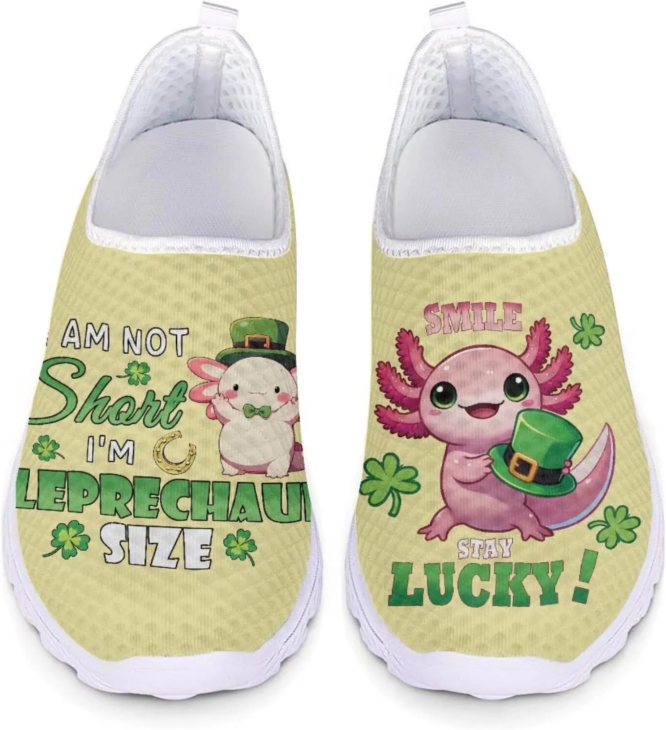 WELLFLYHOM St Patricks Day Shoes for Women Tennis Running Sneakers Slip On Loafers Flat Footwear Size 5.5-11.5